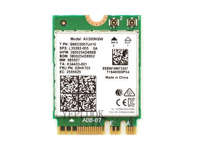 Alt view image 3 of 7 - Wifi6 Wifi Card Intel AX200 2400Mbps Dual Band 2.4G/5G Bluetooth 5.1 NGFF M.2 KEY E 802.11ax MU-MIMO Laptop Desktop Wireless Card