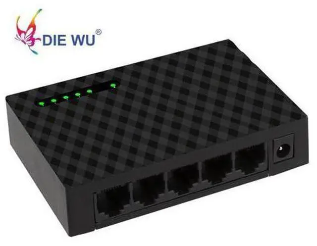 Alt view image 2 of 7 - 5 Port Gigabit Fast Ethernet Switch 10/100/1000Mbps Network switch adapter US plug