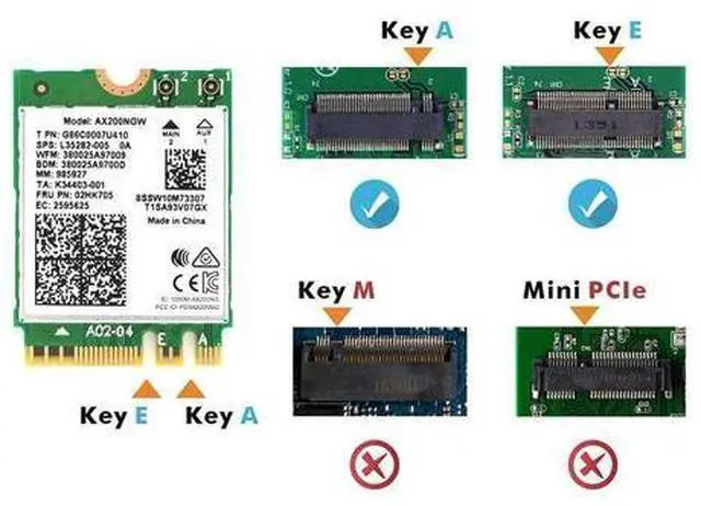 Alt view image 3 of 7 - 3000Mbps 802.11ax Wi-Fi 6 Desktop Kit Intel AX200 Bluetooth 5.1 Wifi Antenna Card 2.4G/5Ghz MU-MIMO AX200NGW Wifi Adapter For PC