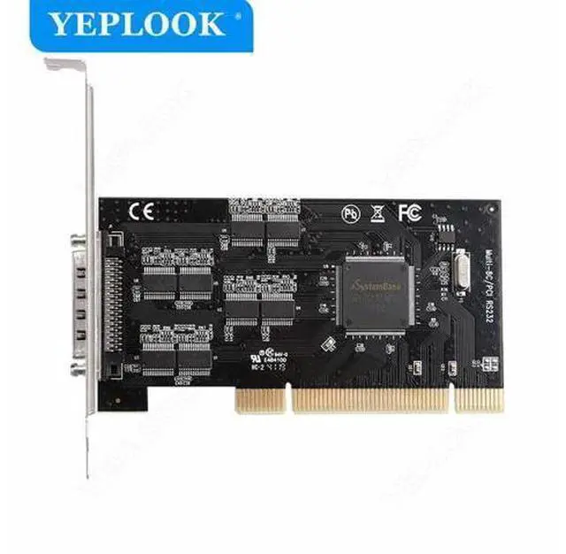 Alt view image 3 of 7 - PCI to 8x Serial Port RS232 DB9 COM Expansion Card I/O Controller Riser Adapter Chipset Systembase 16C1058 with Output Cable