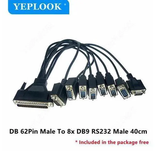 Alt view image 5 of 7 - PCI to 8x Serial Port RS232 DB9 COM Expansion Card I/O Controller Riser Adapter Chipset Systembase 16C1058 with Output Cable