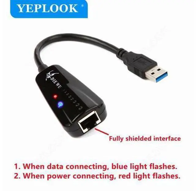 Alt view image 3 of 7 - 10/100/1000Mpbs USB 3.0 to RJ45 Wired Lan Adapter Ethernet Network Card For Laptop Desktop TV Box Android TV Chipset Realtek 8153