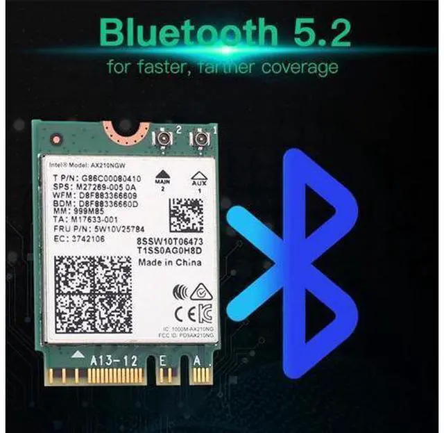 Alt view image 4 of 7 - WiFi 6E Desktop Kit Intel AX210 Bluetooth 5.2 Wifi Card 3000Mbps 802.11ax 2.4Ghz/5Ghz/6Ghz AX210NGW Wi-Fi 6 Adapter Antenna