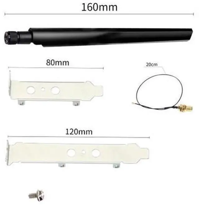 Alt view image 5 of 7 - WiFi 6E Desktop Kit Intel AX210 Bluetooth 5.2 Wifi Card 3000Mbps 802.11ax 2.4Ghz/5Ghz/6Ghz AX210NGW Wi-Fi 6 Adapter Antenna
