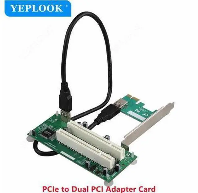 Main image of PCIe to Dual PCI Adapter Card with USB3.0 Cable 5Gbps, PCI-E x1 to PCI Slot Riser Card Expansion Card Converter for Desktop