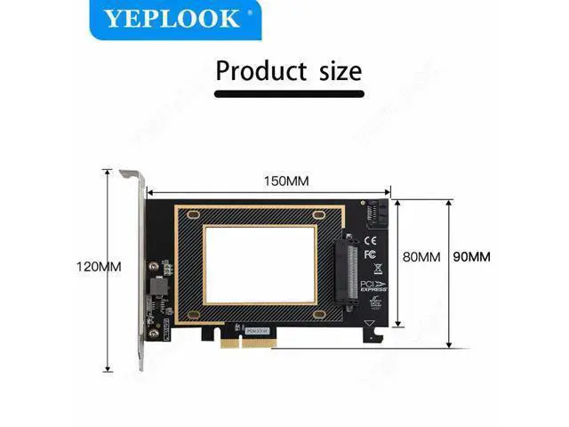 Alt view image 5 of 7 - PCIe 3.0 4X to U.2 Expansion Card SATA3.0 SFF-8639 Desktop Riser Card High Speed 32GT/S For 2.5 Inch NVME HDD SSD CHIA