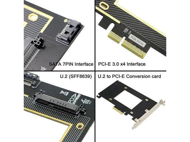 Alt view image 6 of 7 - PCIe 3.0 4X to U.2 Expansion Card SATA3.0 SFF-8639 Desktop Riser Card High Speed 32GT/S For 2.5 Inch NVME HDD SSD CHIA