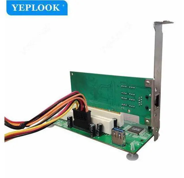 Alt view image 5 of 7 - PCIe to Dual PCI Adapter Card with USB3.0 Cable 5Gbps, PCI-E x1 to PCI Slot Riser Card Expansion Card Converter for Desktop
