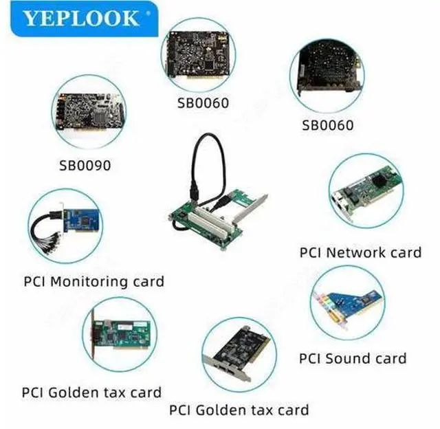 Alt view image 6 of 7 - PCIe to Dual PCI Adapter Card with USB3.0 Cable 5Gbps, PCI-E x1 to PCI Slot Riser Card Expansion Card Converter for Desktop