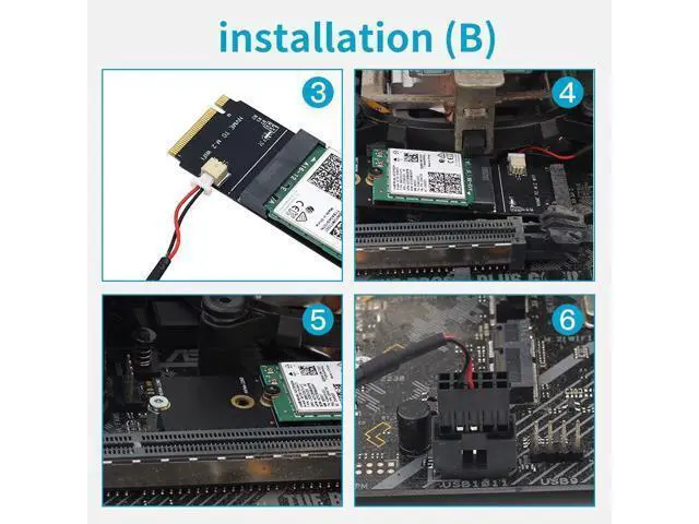 Alt view image 5 of 7 - Dual band 3000Mbps 802.11ax Wi-Fi 6 M.2 M Key Desktop Kit Intel AX200 Bluetooth 5.1 Wifi Card 2.4G/5Ghz MU-MIMO AX200NGW Adapter