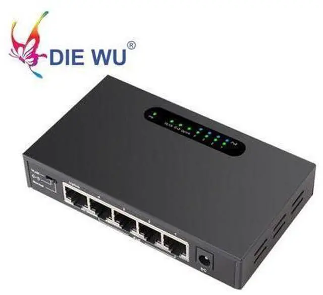 Alt view image 2 of 6 - 5 Port 10/100Mpbs POE Switch 4 POE Port and 1 Uplink Ethernet Support Extend 250m 52V network switch