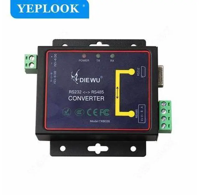 Alt view image 2 of 7 - RS232 to RS485 Serial Network Ethernet Device Server Active Converter DB9 Female with Power Supply Cable for Industrial Use