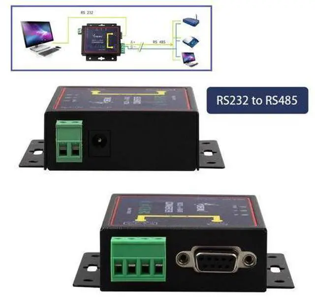 Alt view image 3 of 7 - RS232 to RS485 Serial Network Ethernet Device Server Active Converter DB9 Female with Power Supply Cable for Industrial Use