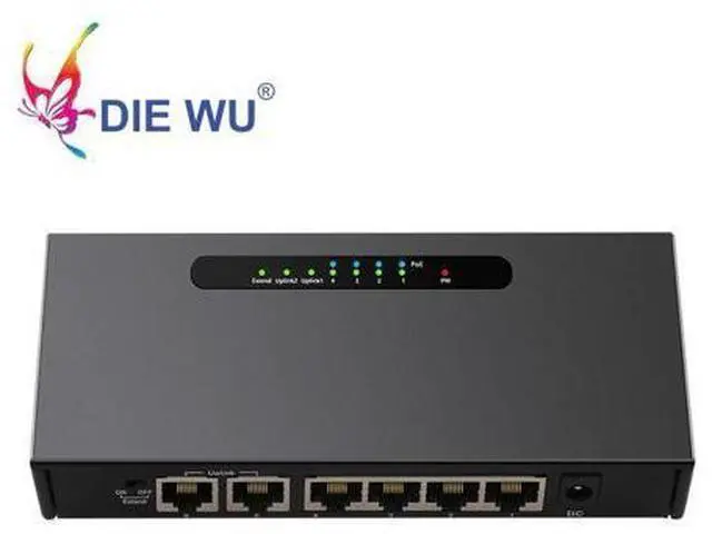 Alt view image 3 of 7 - 4+2 Port POE switch 10/100Mbps Full/Half Duplex VLAN Network Ethernet Switch af/at for IP POE CCTV Camera