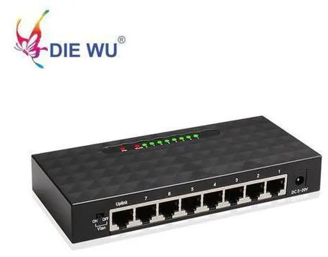 Main image of 8 Ports 10/ 100 /1000 Mbps Gigabit Ethernet Network Switch High Performance VLAN Ethernet Smart Switch