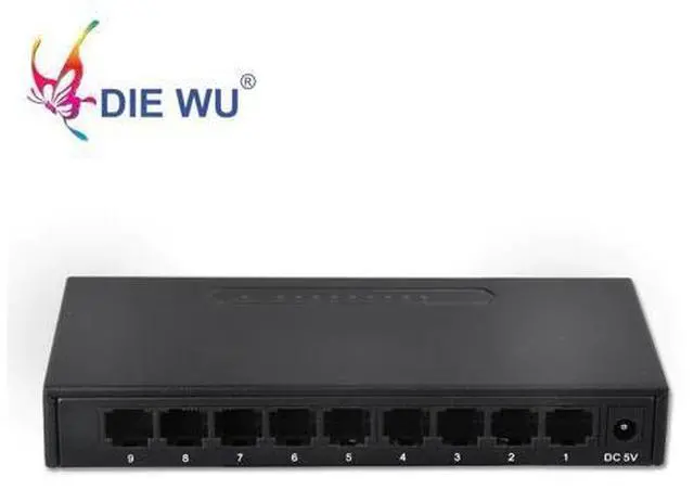 Main image of Network switch 9 ports RJ45 10/100Mbps Fast Ethernet switch with 1m buffer Full-Duplex & Half-Duplex