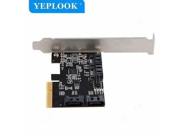 Alt view image 4 of 7 - PCIe X4 to 4 Port SATA3.0 6Gbps Expansion Card PCIe to SATAIII Bootable Adapter Controller ASM1164 Chip for Hard Drive HDD SSD