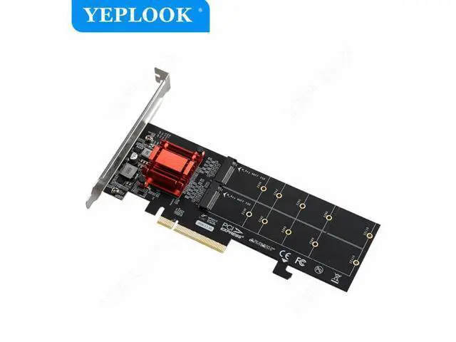 Alt view image 3 of 7 - PCIe 3.1 X8 to 2 Port M.2 2Gbps for NVME M Key 2230 2242 2260 2280 22110 SSD Adapter Converter Expansion Riser Card ASM1812 Chip