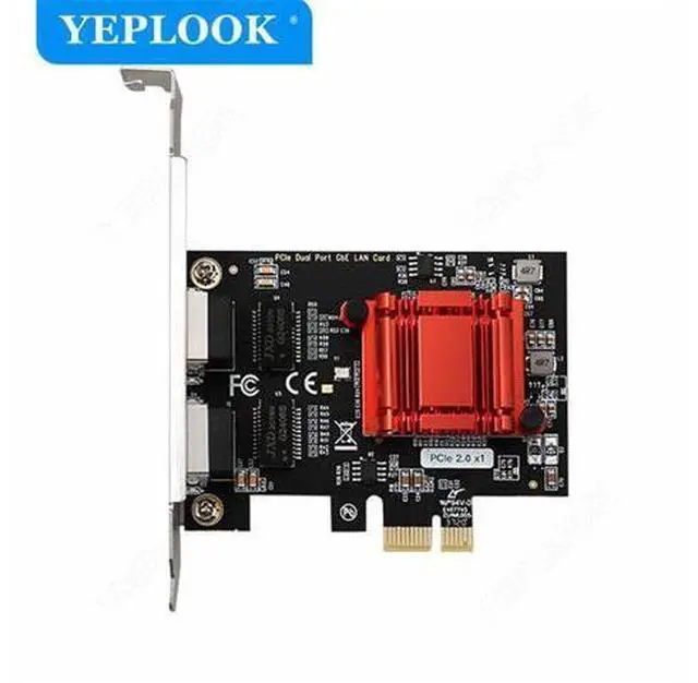 Alt view image 2 of 7 - PCIe x1 Dual RJ45 Gigabit Network Card 10/100/1000Mbps Wired Ethernet Lan Adapter Chipset Intel 82575/82576 for Desktop Server
