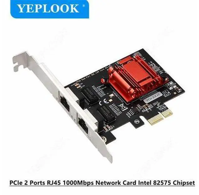 Main image of PCIe x1 Dual RJ45 Gigabit Network Card 10/100/1000Mbps Wired Ethernet Lan Adapter Chipset Intel 82575/82576 for Desktop Server