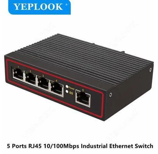 Main image of 5 Ports RJ45 10/100Mbps Industrial Ethernet Switch Network Switch Signal Strengthen DIN Rail Type Support DC 5V-58V