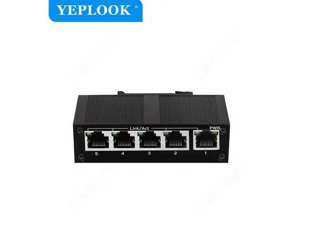 Alt view image 4 of 7 - 5 Ports RJ45 10/100Mbps Industrial Switch, Ethernet Network Switch, Support DC 5V-58V Input, Plug and Play, Lightning Protection