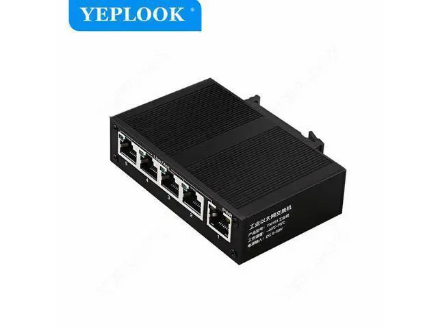 Alt view image 5 of 7 - 5 Ports RJ45 10/100Mbps Industrial Switch, Ethernet Network Switch, Support DC 5V-58V Input, Plug and Play, Lightning Protection