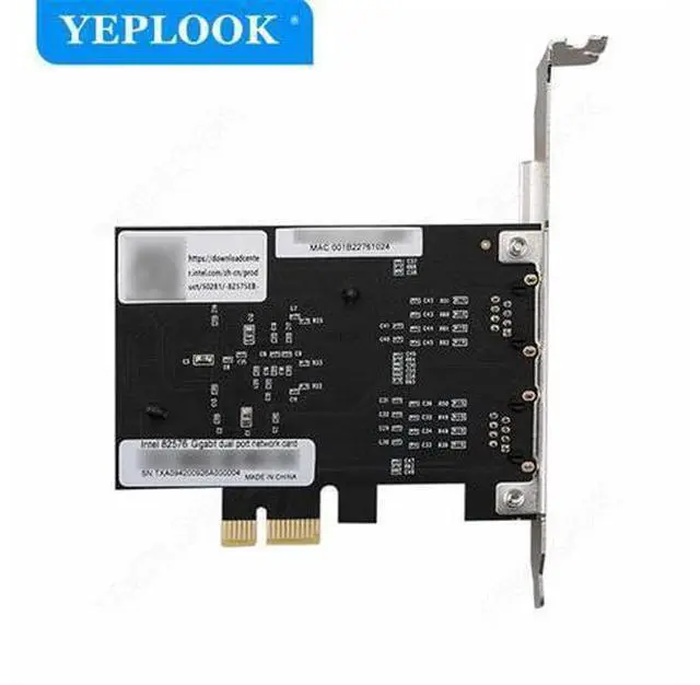 Alt view image 5 of 7 - PCIe x1 Dual RJ45 Gigabit Network Card 10/100/1000Mbps Wired Ethernet Lan Adapter Chipset Intel 82575/82576 for Desktop Server