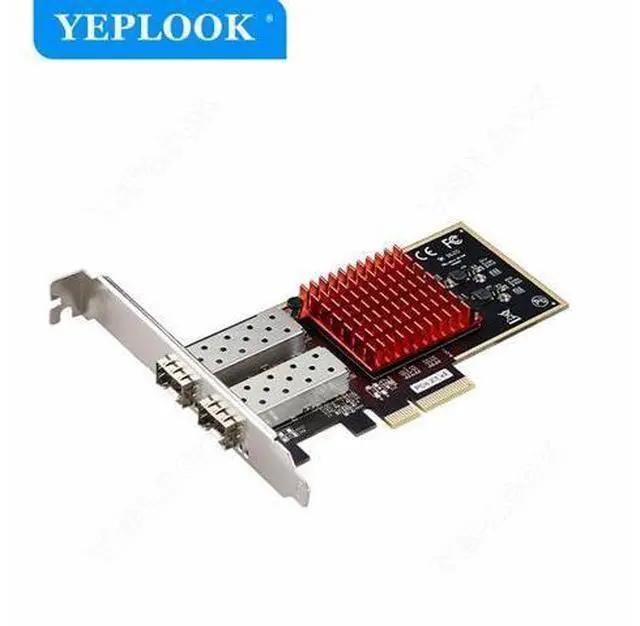 Main image of PCIe 2.1 X4 to Dual Port SFP Interface 10/100/1000Mbps Gigabit Fiber Network Card NIC for Server Desktop Chipset Intel I350