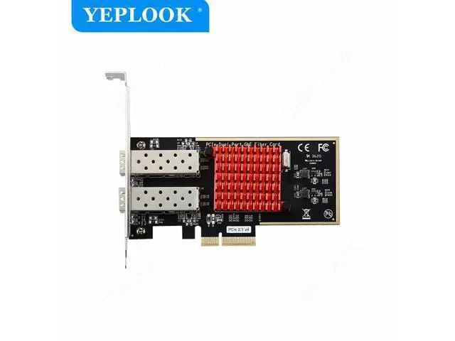 Alt view image 2 of 7 - PCIe 2.1 X4 to Dual Port SFP Interface 10/100/1000Mbps Gigabit Fiber Network Card NIC for Server Desktop Chipset Intel I350