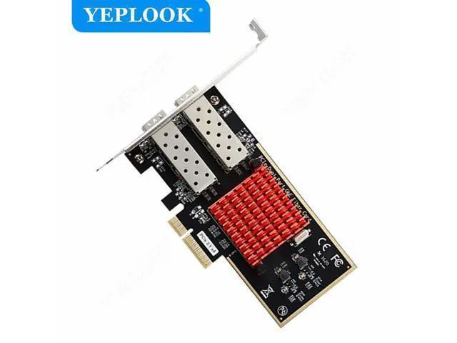 Alt view image 3 of 7 - PCIe 2.1 X4 to Dual Port SFP Interface 10/100/1000Mbps Gigabit Fiber Network Card NIC for Server Desktop Chipset Intel I350