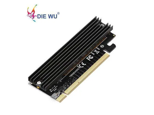 Alt view image 4 of 7 - PCIE X16 to M.2 M Key NVMe SSD Ethernet Adapter M-Key Interface Expansion Card High speed
