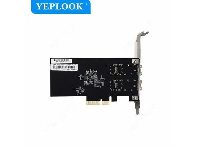 Alt view image 6 of 7 - PCIe 2.1 X4 to Dual Port SFP Interface 10/100/1000Mbps Gigabit Fiber Network Card NIC for Server Desktop Chipset Intel I350