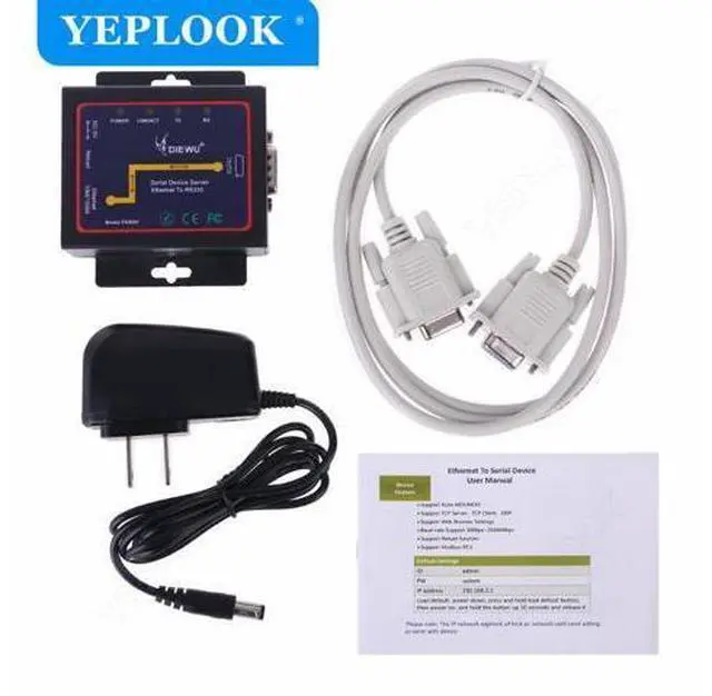 Alt view image 2 of 7 - Ethernet RJ45 to RS232 DB9 Serial Port Device Server Converter Industrial Ethernet LAN Adapter Support TCP/RTU/UDP Modes