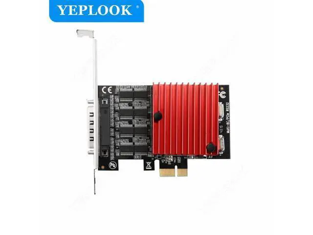 Alt view image 3 of 7 - PCIe 1X to 8 Serial Port DB9 RS232 Expansion Card Adapter Chip ASIX AX9900 for PC, Touch Screen, Scanner, Printer, Modem, Reader