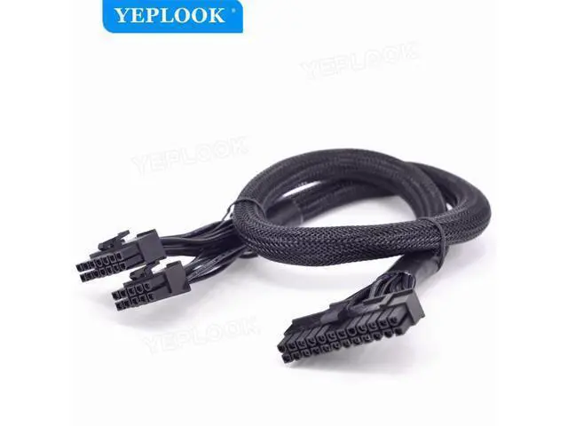 Alt view image 5 of 7 - 14pin+10Pin to 24Pin 20+4Pin Power Supply Cable Sleeved For Corsair Old Version RM Series RM1000 RM850 RM750 RM650 RM550 RM450