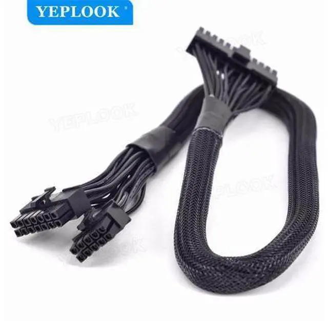 Alt view image 6 of 7 - 14pin+10Pin to 24Pin 20+4Pin Power Supply Cable Sleeved For Corsair Old Version RM Series RM1000 RM850 RM750 RM650 RM550 RM450