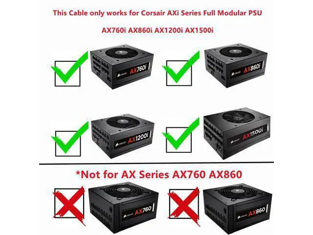 Alt view image 2 of 7 - 14Pin+10Pin to 24Pin 20+4Pin Power Supply Cable Sleeved For Corsair AX760i/AX860i/AX1200i/AX1500i AXi Series Full Modular PSU