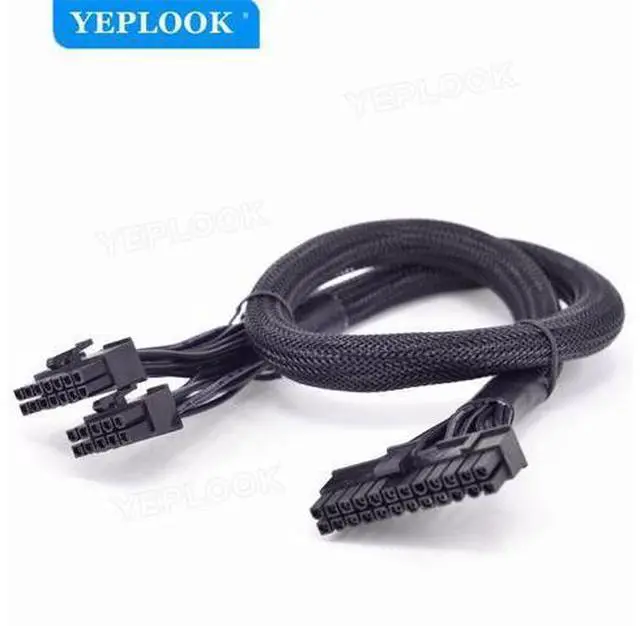 Alt view image 5 of 7 - 14Pin+10Pin to 24Pin 20+4Pin Power Supply Cable Sleeved For Corsair AX760i/AX860i/AX1200i/AX1500i AXi Series Full Modular PSU
