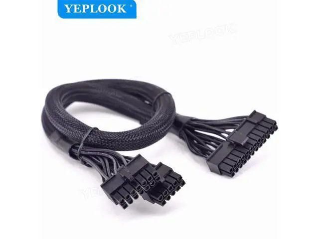 Alt view image 4 of 7 - 14Pin+10Pin to 24Pin 20+4Pin Power Supply Cable Sleeved For Corsair AX760i/AX860i/AX1200i/AX1500i AXi Series Full Modular PSU