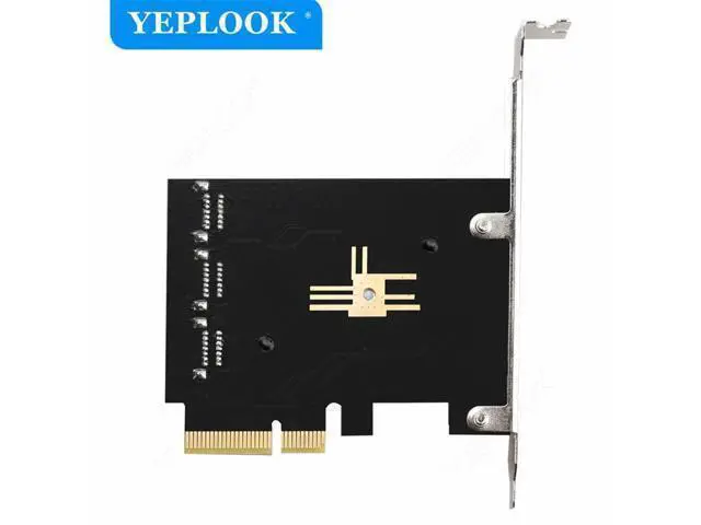 Alt view image 6 of 7 - PCIe 4x to 6 Port SATA3.0 6Gbps PCIe to SATA Adapter Controller Expansion Card ASM1166 Chipset for HDD SSD with 8cm/12cm Bracket