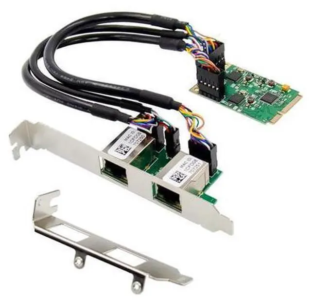 Main image of Mini PCIE Dual RJ45 10/100/1000Mbps Gigabit Ethernet Card Nic RTL8111F Plug and Play