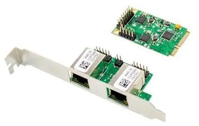 Alt view image 2 of 6 - Mini PCIE Dual RJ45 10/100/1000Mbps Gigabit Ethernet Card Nic RTL8111F Plug and Play