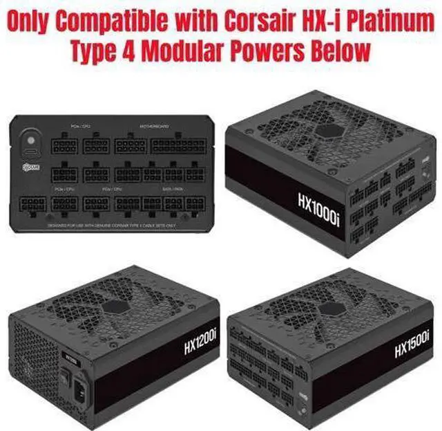 Alt view image 6 of 6 - 18+10Pin to 24Pin ATX Main Motherboard Power Cable for Corsair Type 4 HX-i Platinum (2022) PSUs, for HX1500i, HX1200i, HX1000i Modular Powers PSUs, 18AWG Sleeved Net 60CM/23.62 inch/1.97ft.