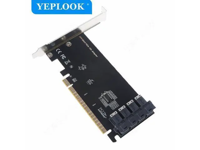 Alt view image 2 of 7 - PCIe 3.0 16X to 4 Ports U.2 SFF-8643 Adapter Card for NVMe 2.5 Inch NVMe SSD Converter Hard Disk for Desktop PC Driver Free