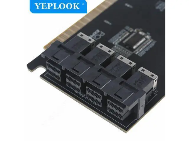 Alt view image 4 of 7 - PCIe 3.0 16X to 4 Ports U.2 SFF-8643 Adapter Card for NVMe 2.5 Inch NVMe SSD Converter Hard Disk for Desktop PC Driver Free