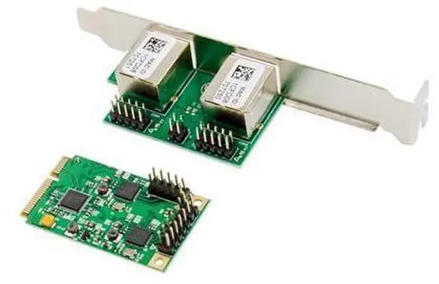 Alt view image 3 of 6 - Mini PCIE Dual RJ45 10/100/1000Mbps Gigabit Ethernet Card Nic RTL8111F Plug and Play