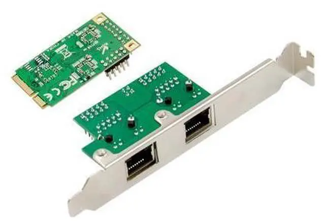 Alt view image 4 of 6 - Mini PCIE Dual RJ45 10/100/1000Mbps Gigabit Ethernet Card Nic RTL8111F Plug and Play