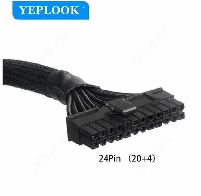 Alt view image 5 of 7 - 10Pin+18Pin to 24Pin 20+4P Main Power Supply Cable Sleeved For CoolerMaster V850 V1000 V1300 PLATINUM Full-Modular Power Supply