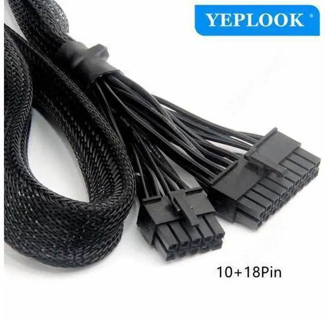 Alt view image 6 of 7 - 10Pin+18Pin to 24Pin 20+4P Main Power Supply Cable Sleeved For CoolerMaster V850 V1000 V1300 PLATINUM Full-Modular Power Supply